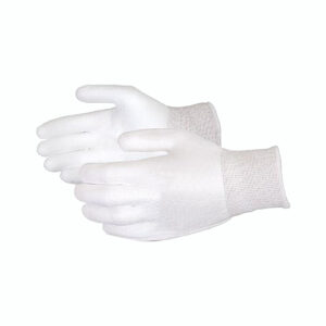 GLOVES POLY W/PU LARGE WHITE