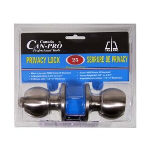 DOOR LOCK PRIVACY SLVR ADJ LATCH