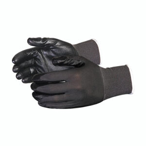 GLOVE 13G BLK POLY W/PU LARGE