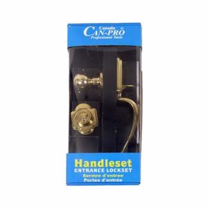 DOOR LOCK SET ENT BRASS HDL